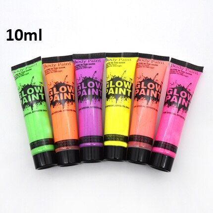 6 Colors Acrylic Paint Glow in the Dark Gold Glowing Paint Luminous Pigment Fluorescent Powder Painting for Nail Art Supplies