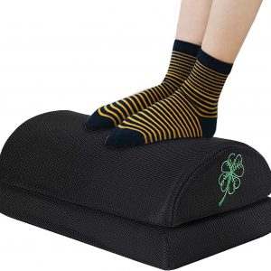 FootStool Under Desk Adjustable Height, With 2 Optional Double Layer Non-Slip Footrest