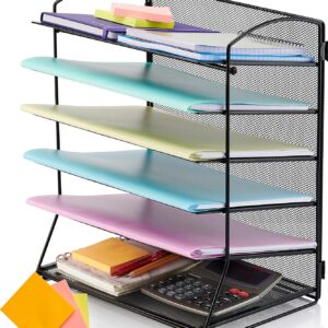 6-Tier Letter Tray Organizer | Paper Filing Tray for Office Desk