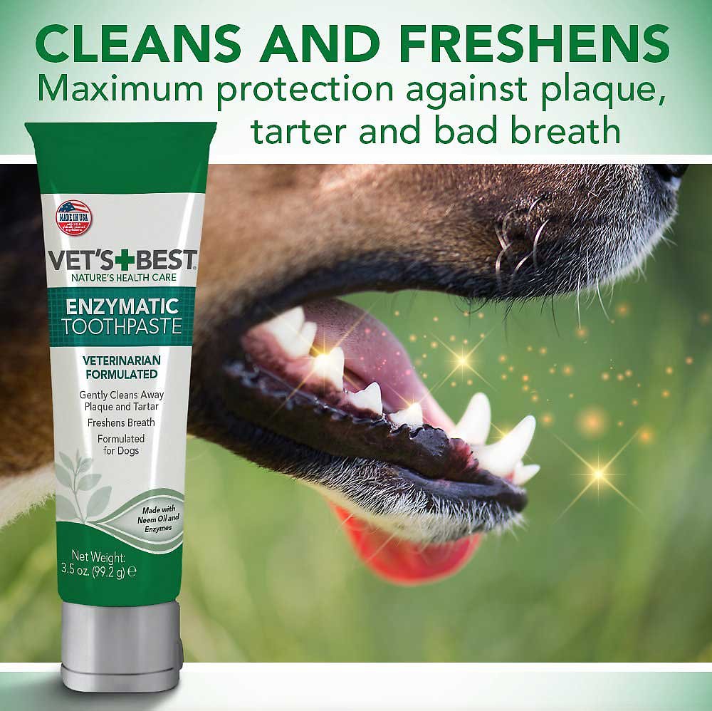 Vet’s Best Enzymatic Dog Toothpaste | Teeth Cleaning and Fresh Breath Dental Care Gel | Vet Formulated